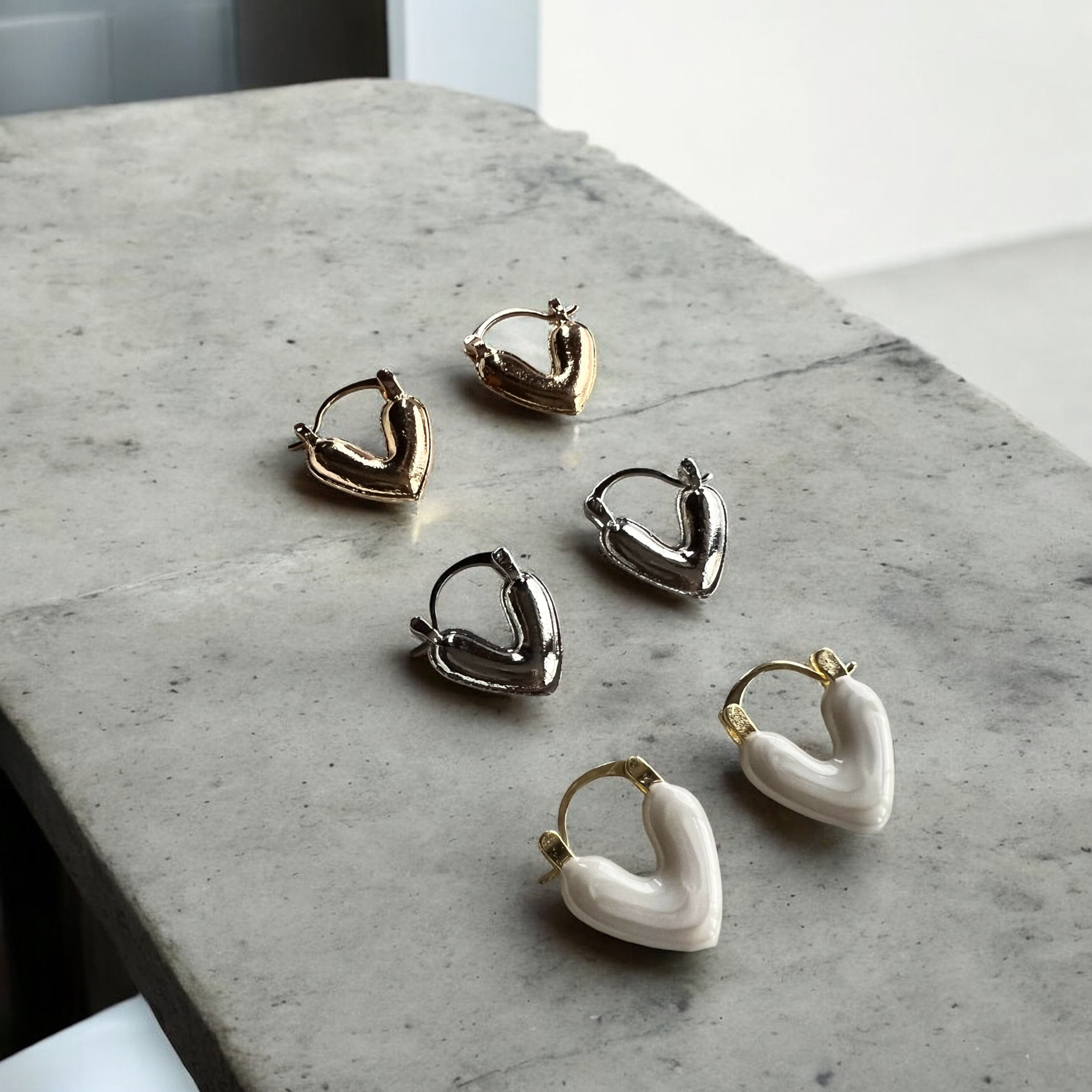 Heart hoop earrings