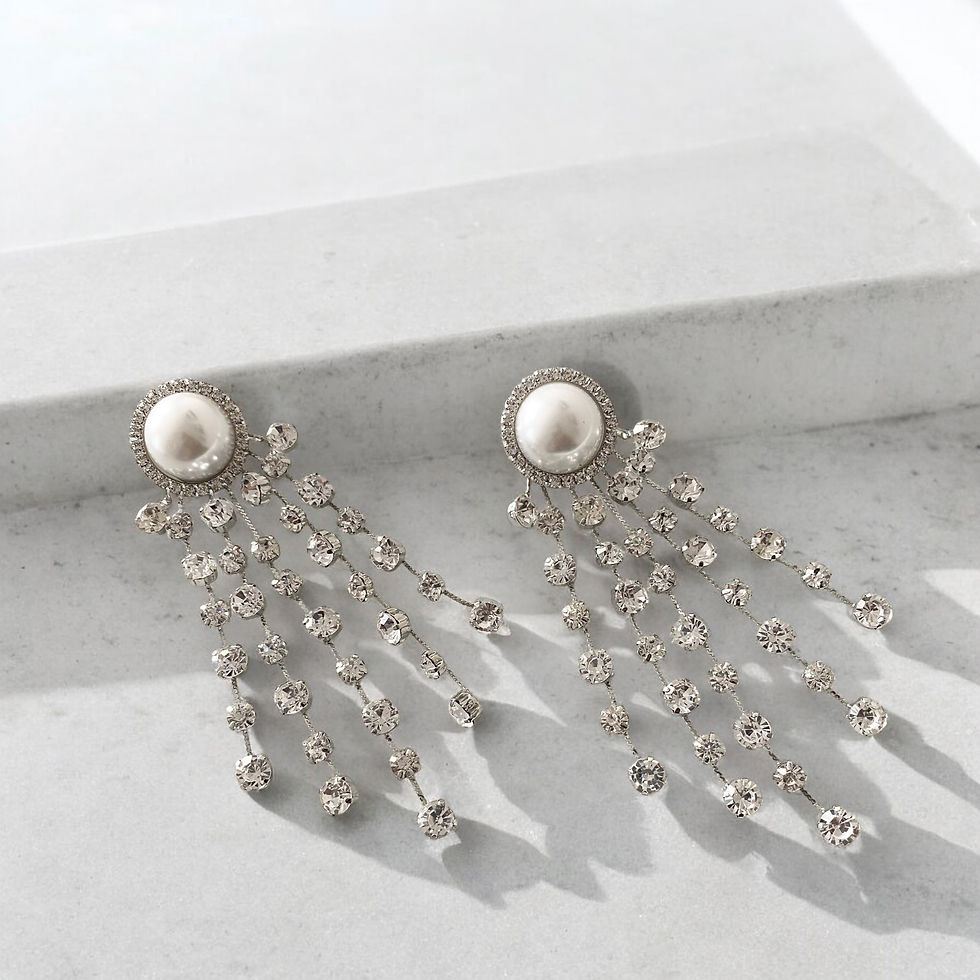 Statement Crystal pearl earrings