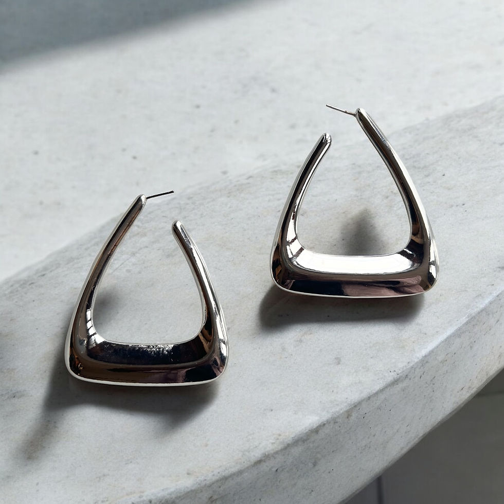 Thumbnail: Jenny - Large Chunky Triangle Hoop Earrings
