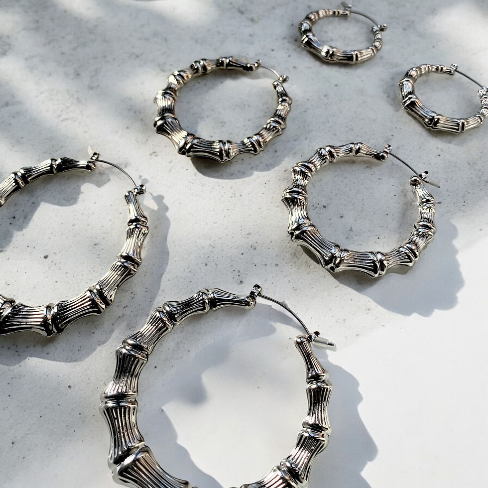 Thumbnail: Bamboo hoop earrings