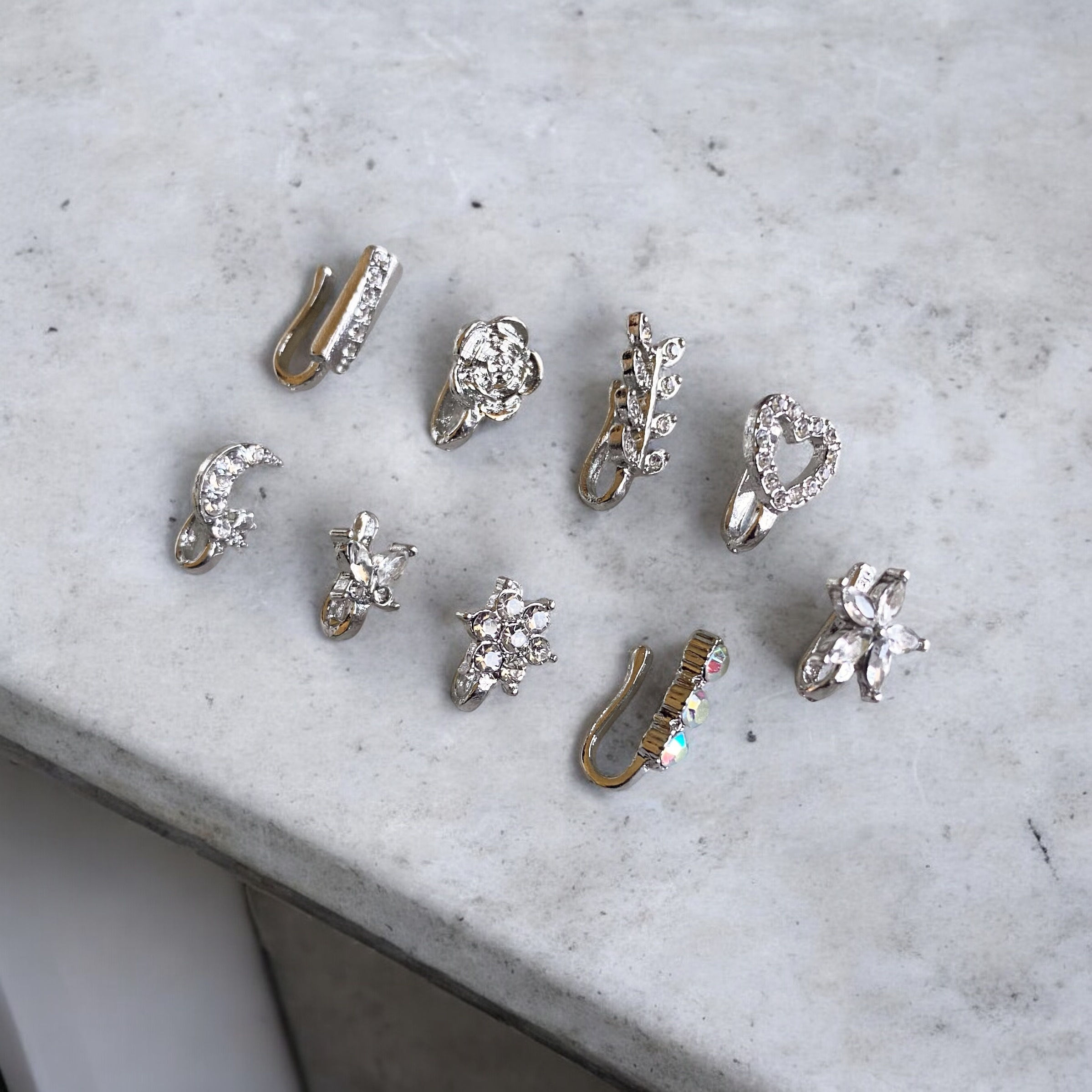 Faux nose rings silver