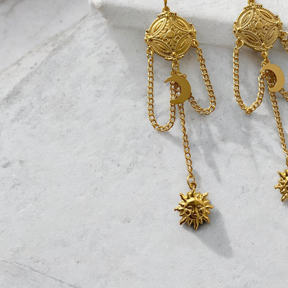 Sun and moon earrings
