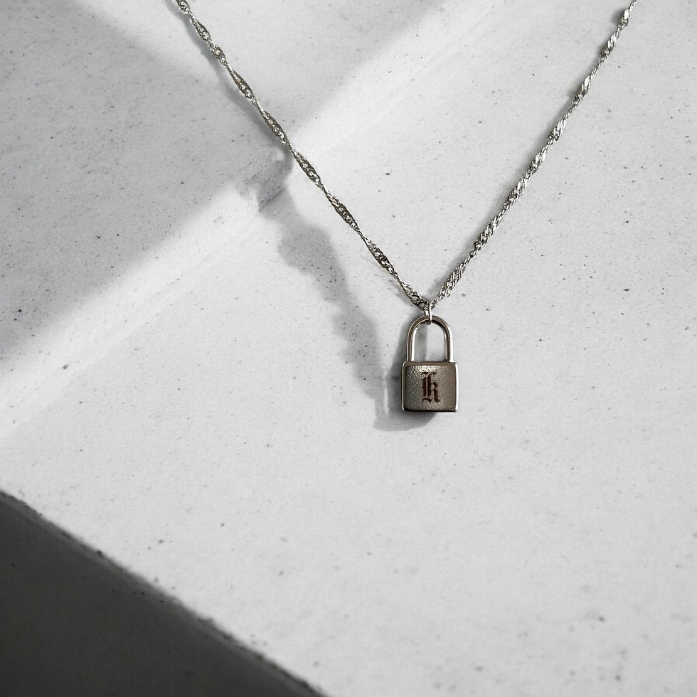 Initial padlock necklace
