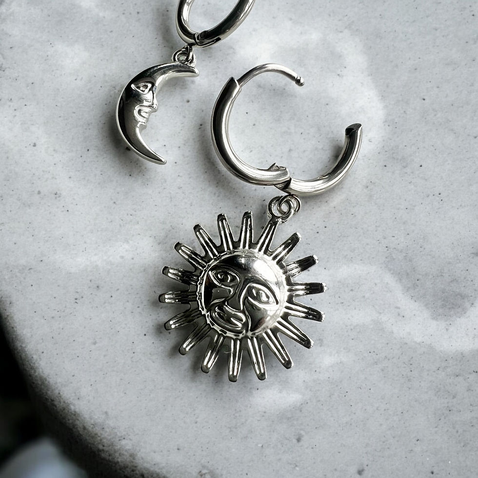 Miniature : Sun and moon earrings