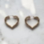 Thumbnail: Bamboo heart hoop earrings