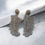 Thumbnail: Crystal feather statement earrings silver