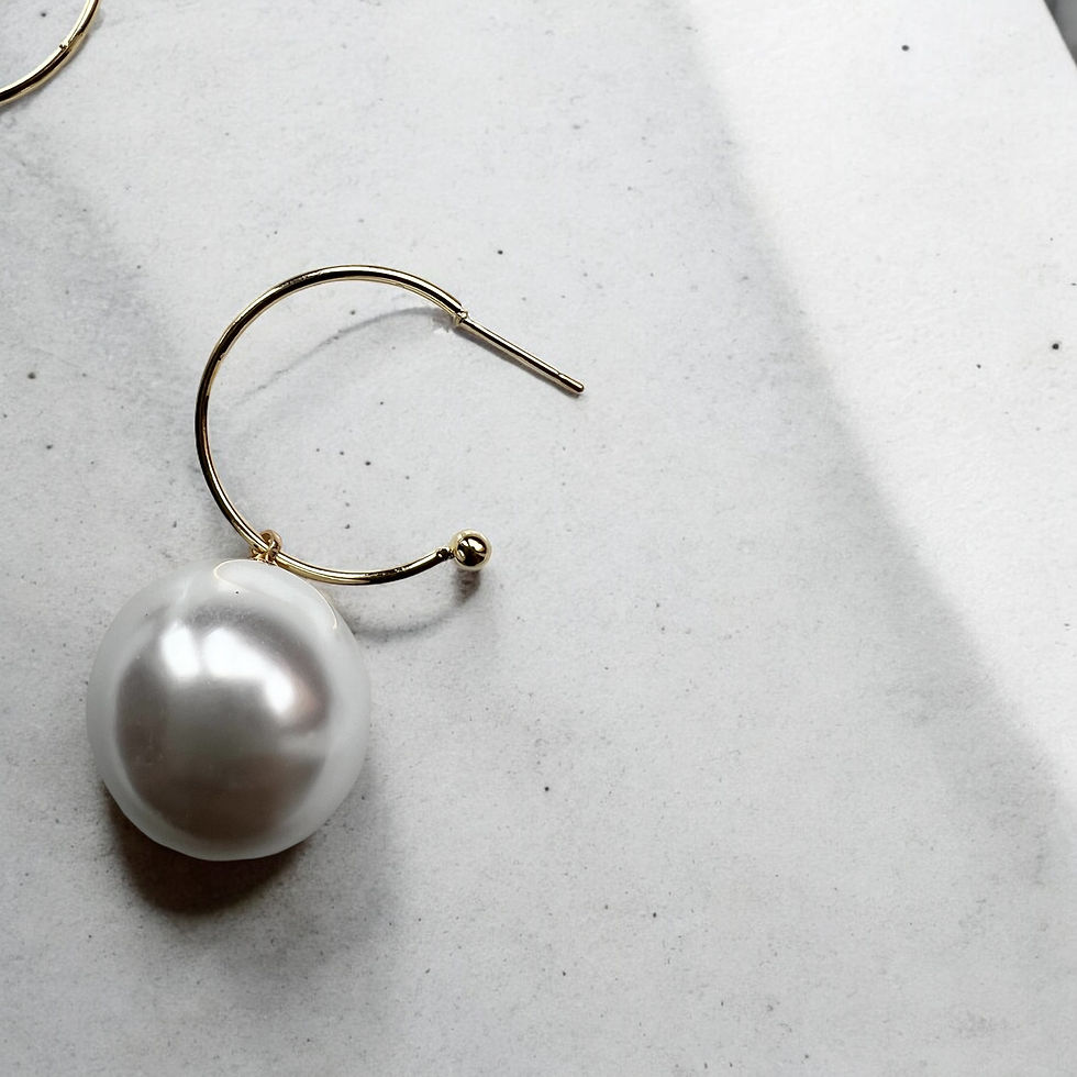 Miniature : Pearl hoop earrings