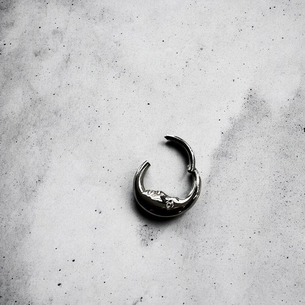 Moon septum ring silver
