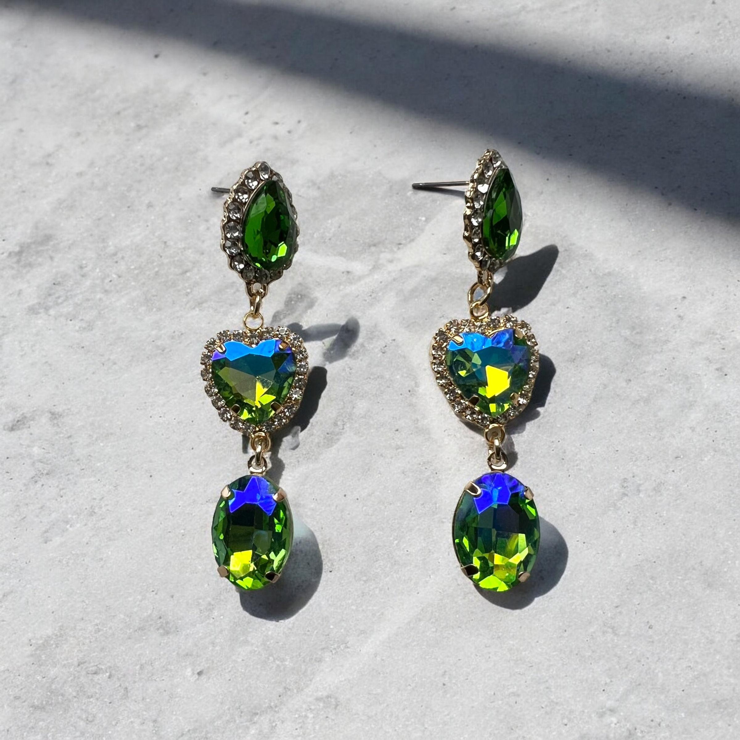 Heart And Teardrop Earrings