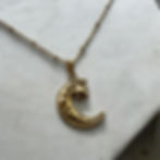 Moon and stars necklace gold