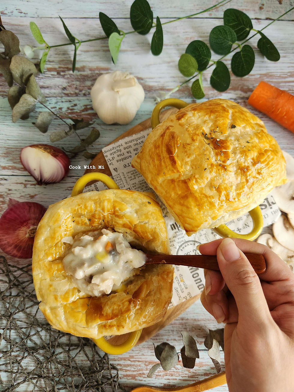 Puff Pastry Mushroom Chicken Pot Pie