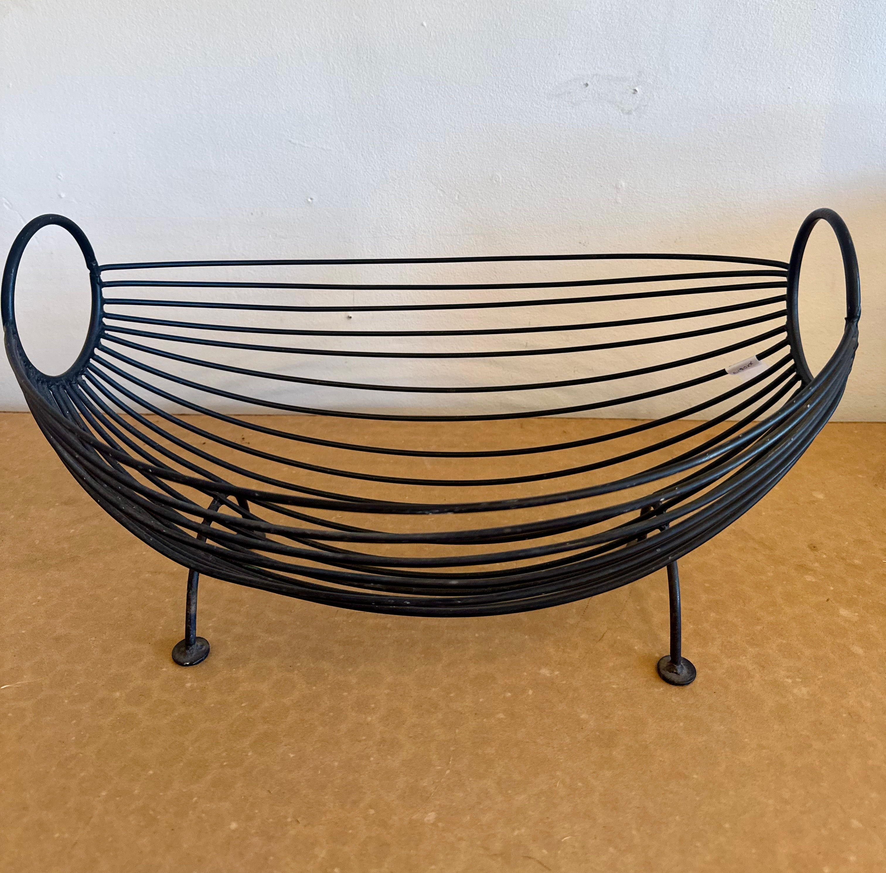 MCM Iron Large Fruit Basket w/ Handles