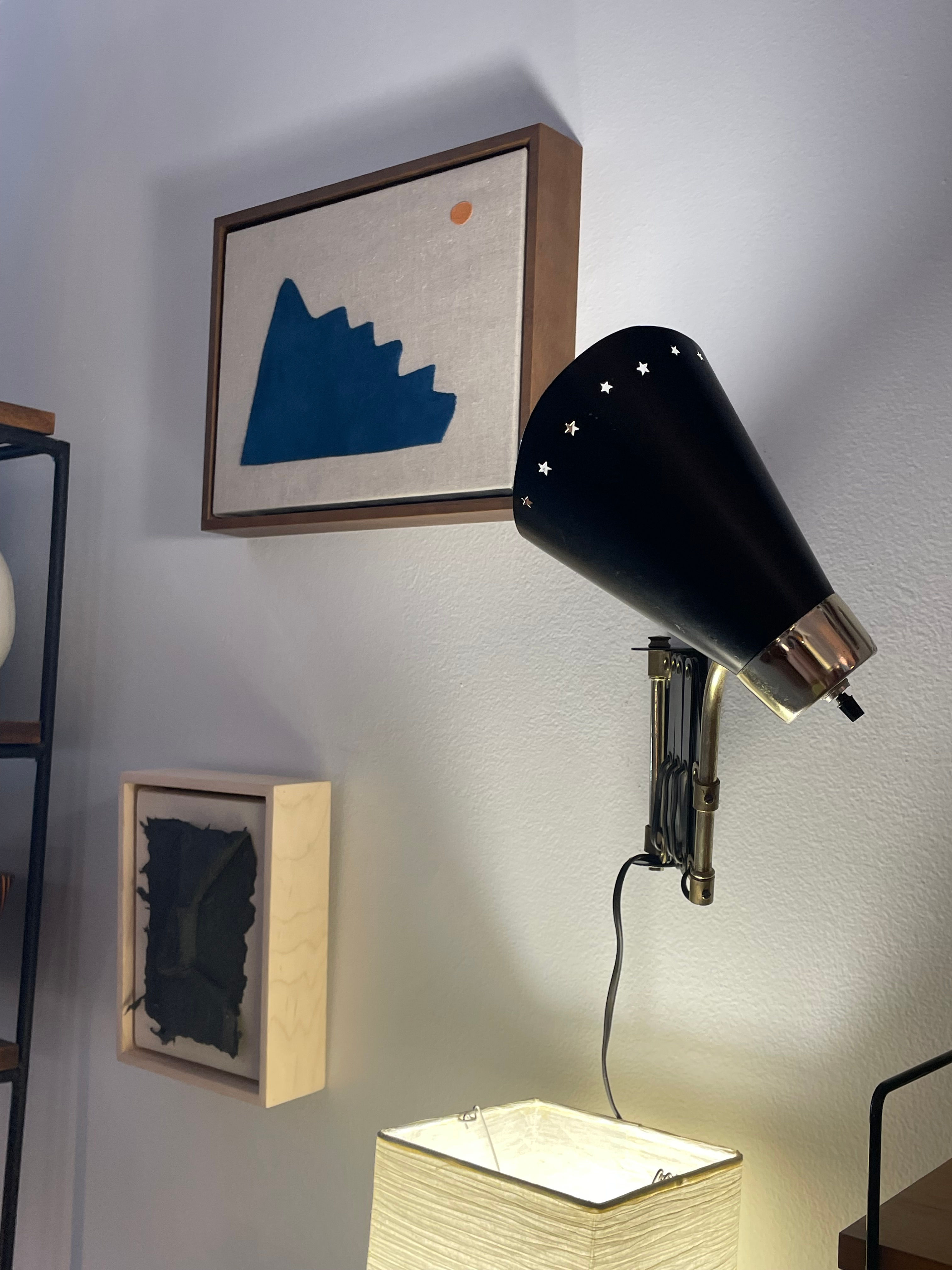 Vintage Scissor Lamp Black and Gold