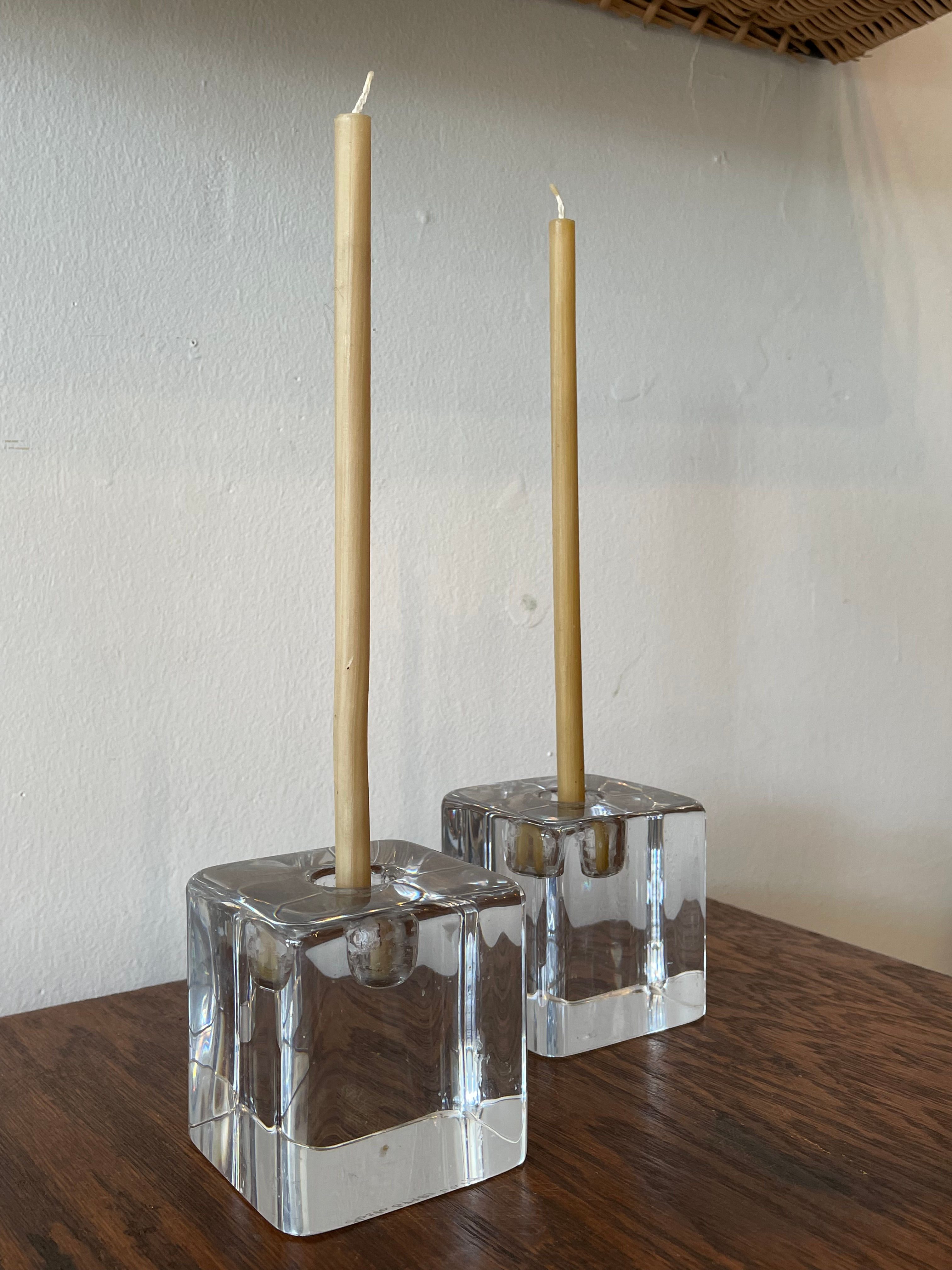 Glass Cube Glass Candlestick Holder