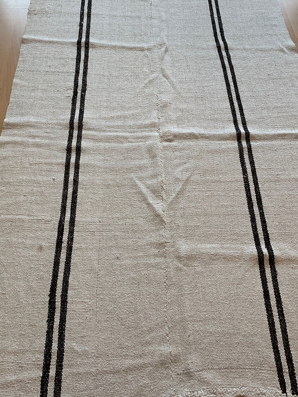 Thumbnail: 1960'sTurkish Hemp Double Stripe Rug