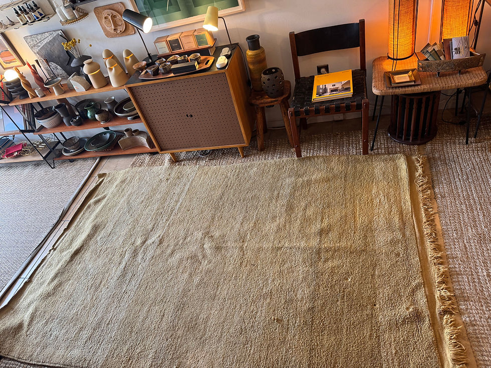 Thumbnail: 1950's Chartreuse Vintage Moroccan Rug