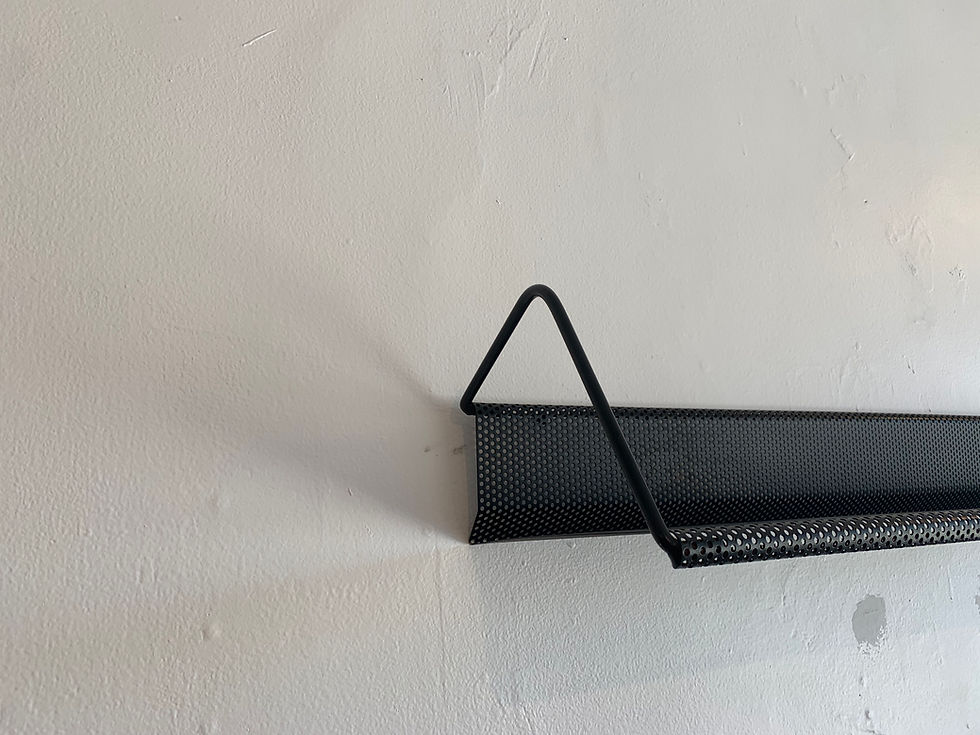 Thumbnail: Vintage French Perforated Black Shelf