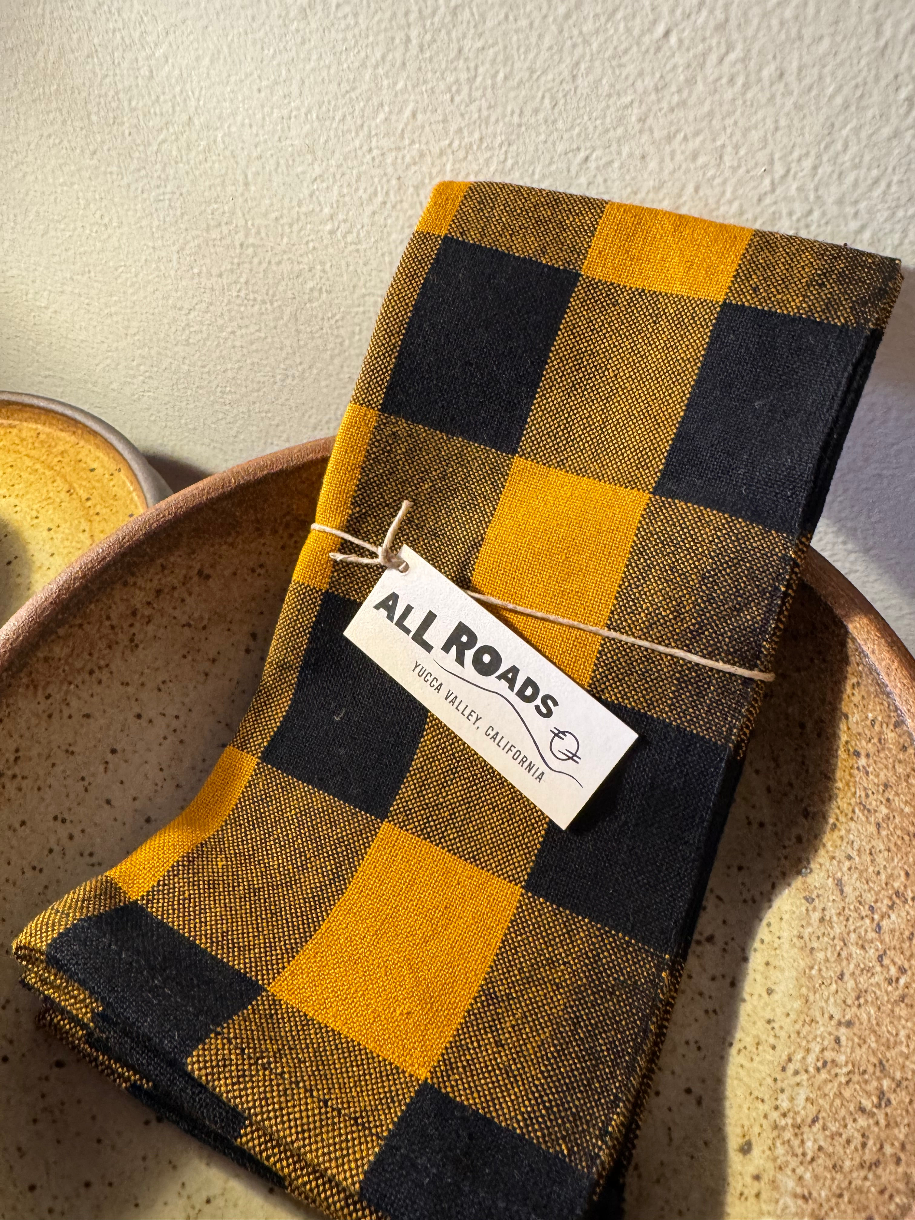 Big Gingham Napkin Pair - Cinder