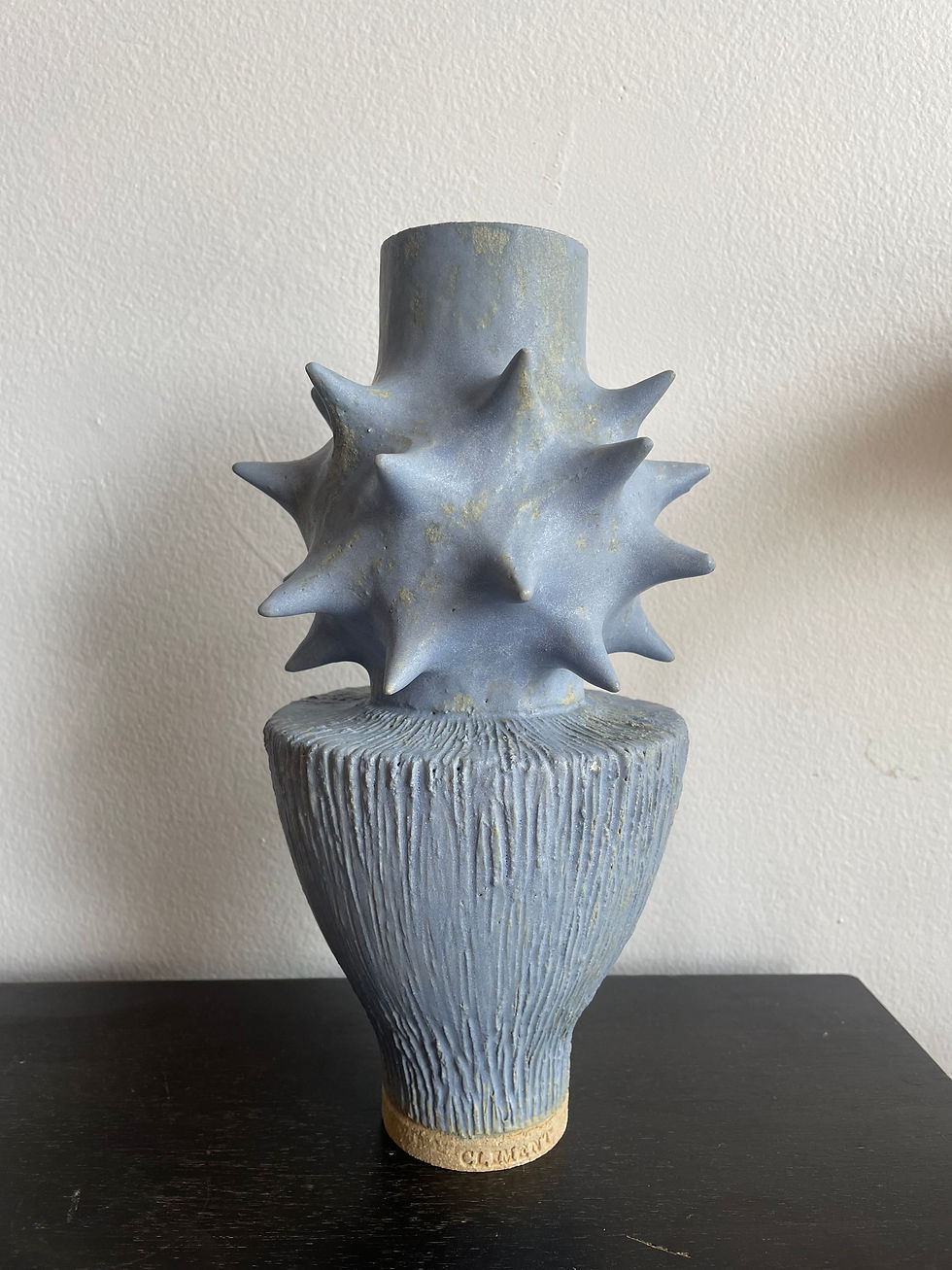 Matt Abstract Blue Vase