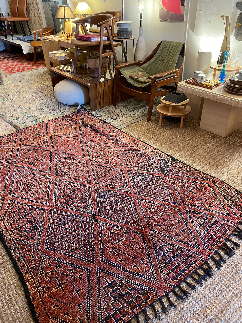 Thumbnail: Red/ Blue Vintage Moroccan Rug