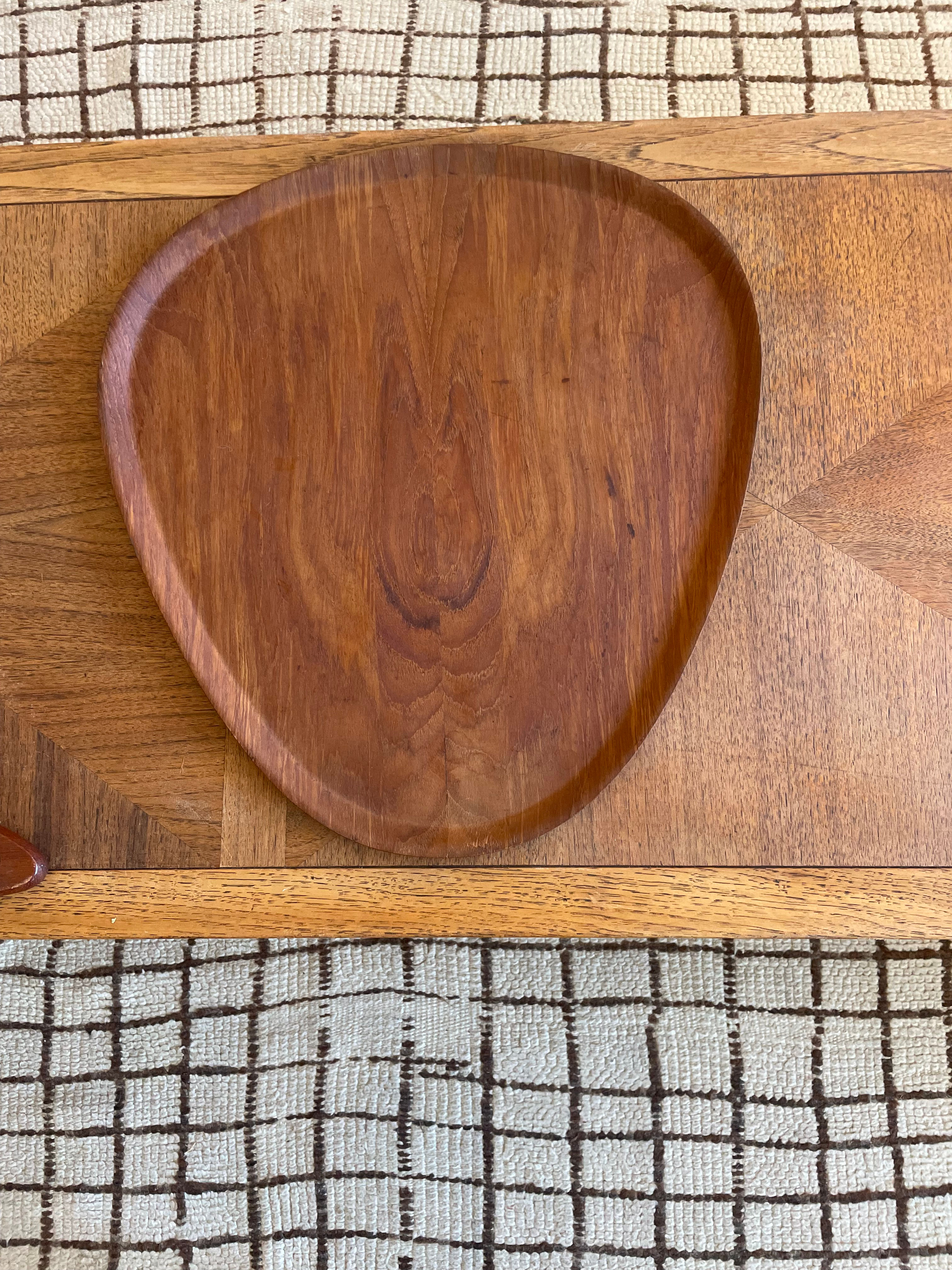 MCM Abstract Teak Tray