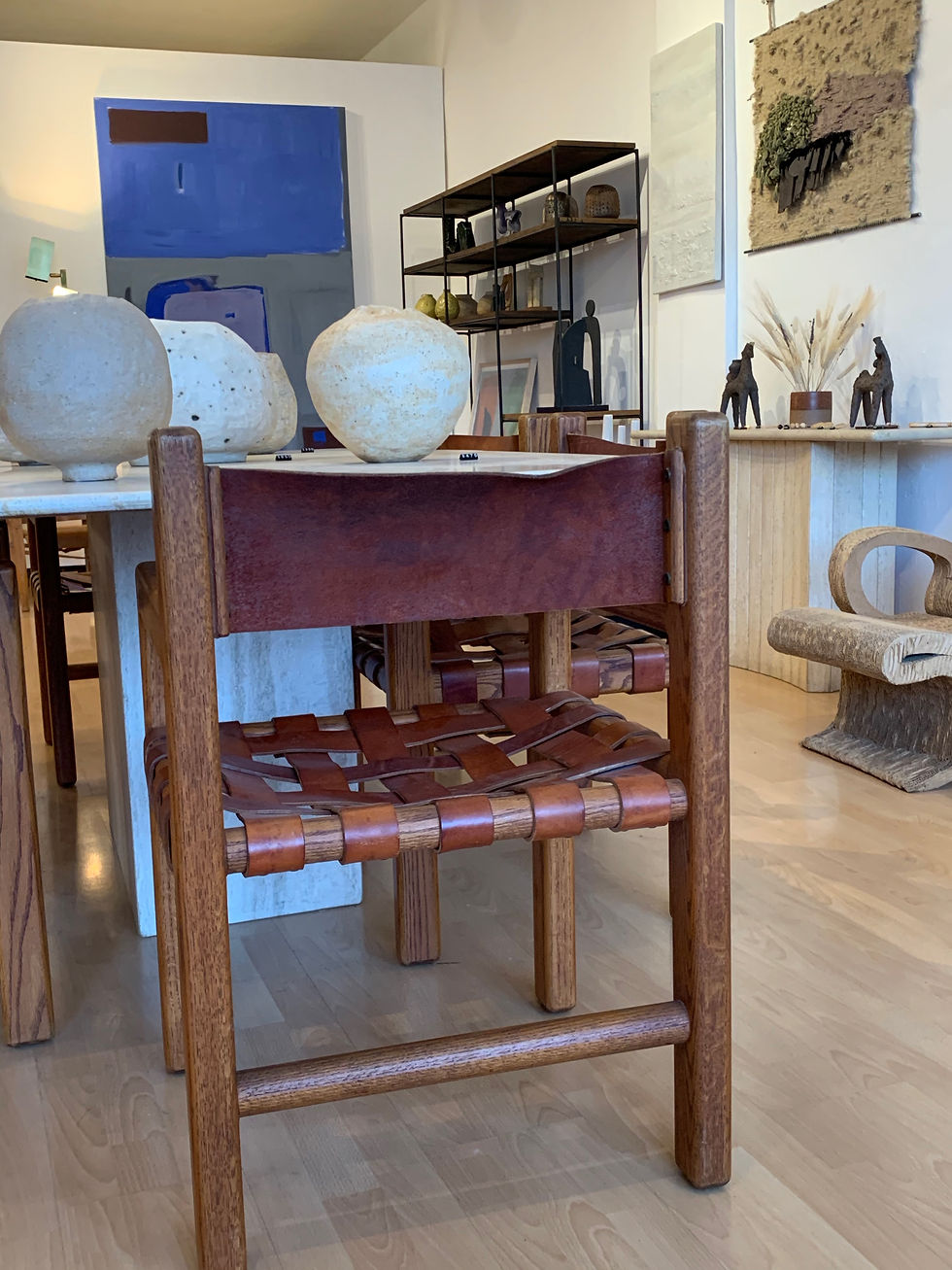 Thumbnail: Leather Wooden Dining Chair