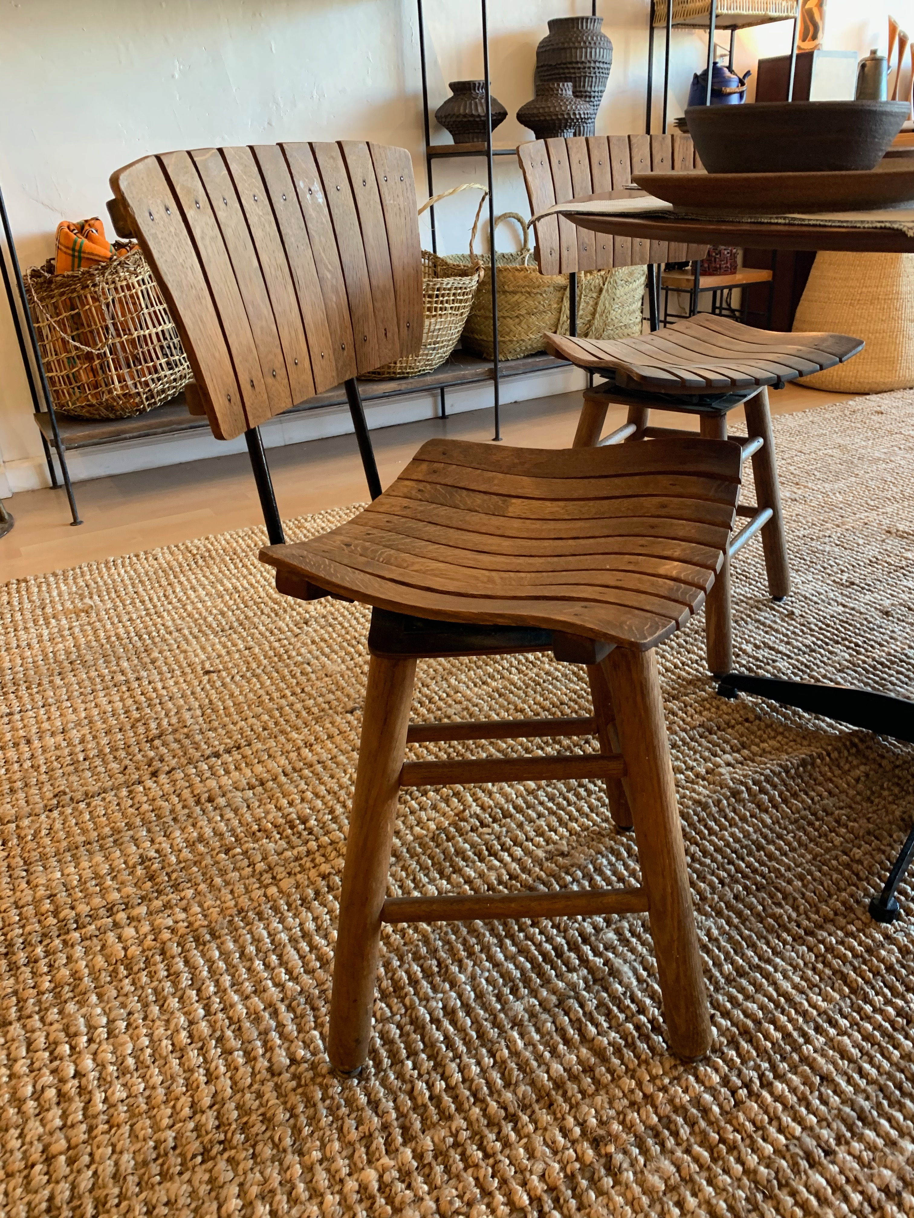 Set of 4  Slatted 'Umanoff style' Chair