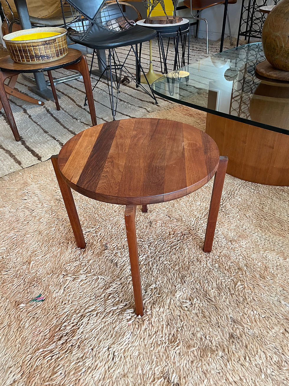 Danish Round Wooden Side Table