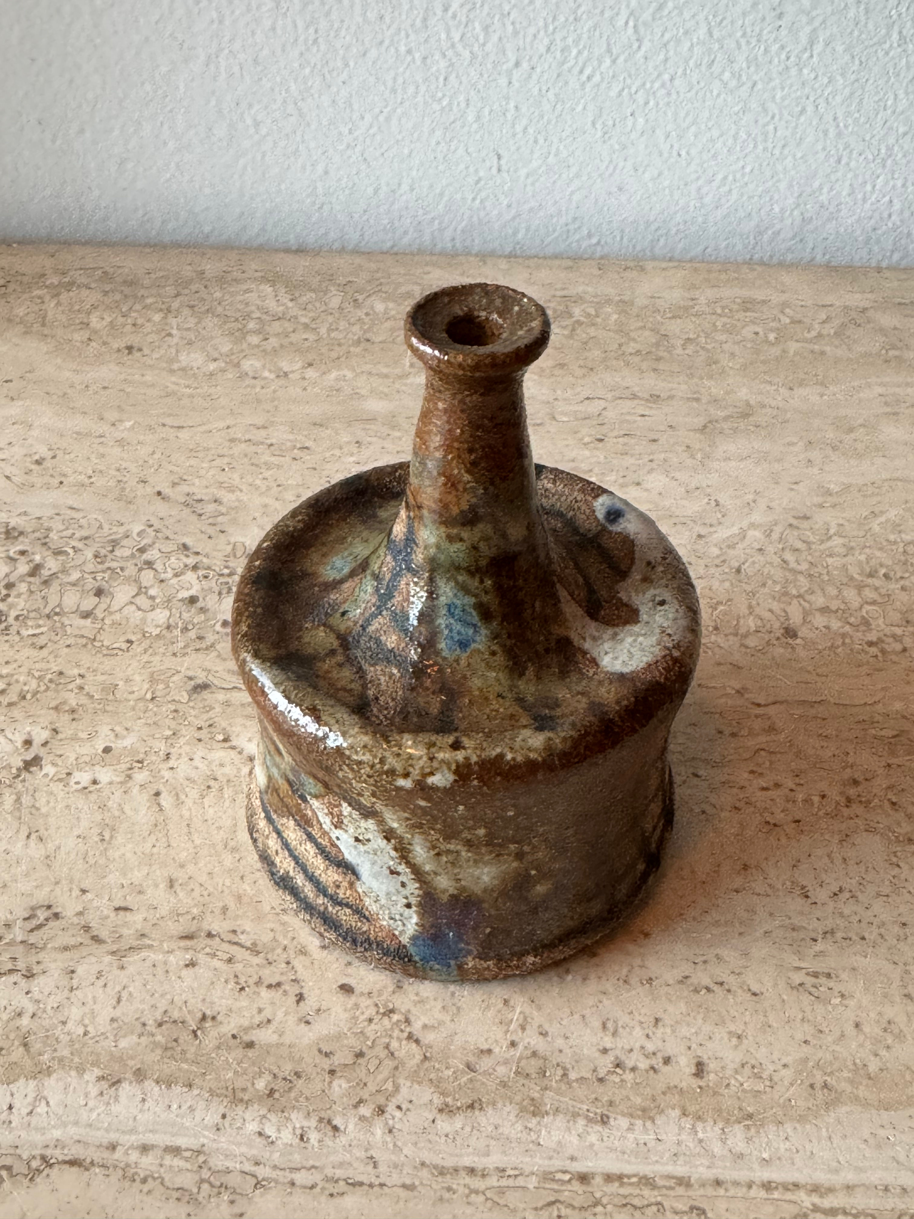 Stoneware/ Painted Vintage Bud Vase