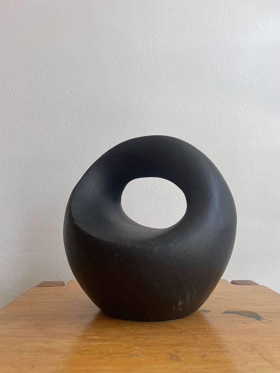 Thumbnail: 'Donut' Vintage Black Ceramic Sculpture