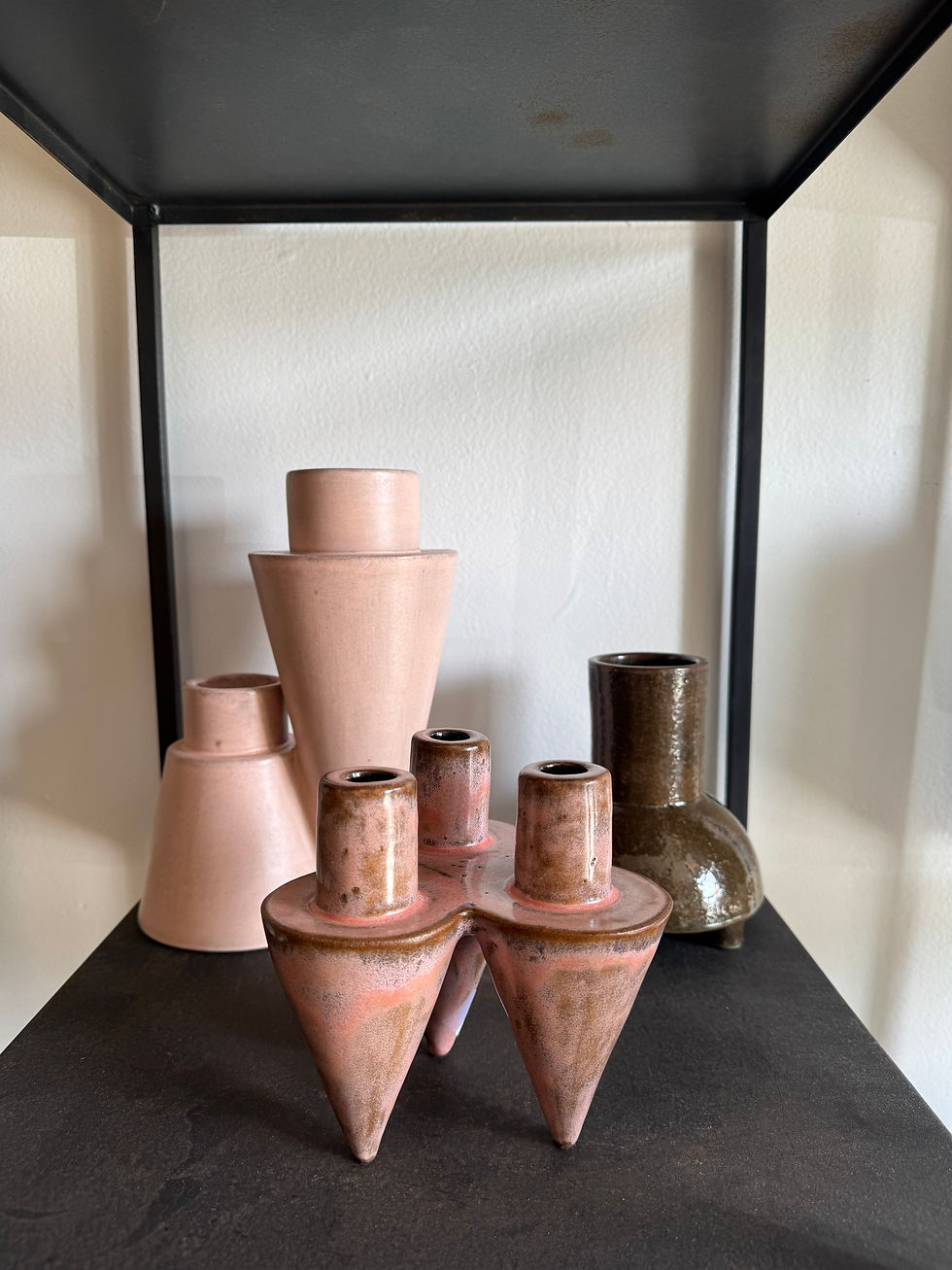 Thumbnail: 3 Vase - Pink Cone