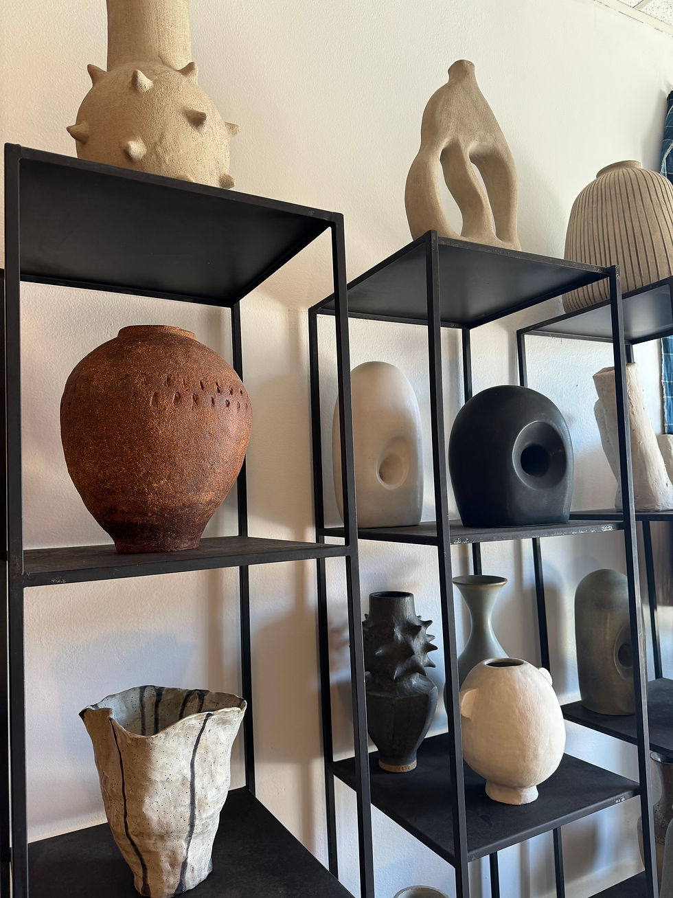 Thumbnail: Tall Hand Carved Rust Vase