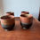 Thumbnail: Orange Peel Black - Footed Tea Cups