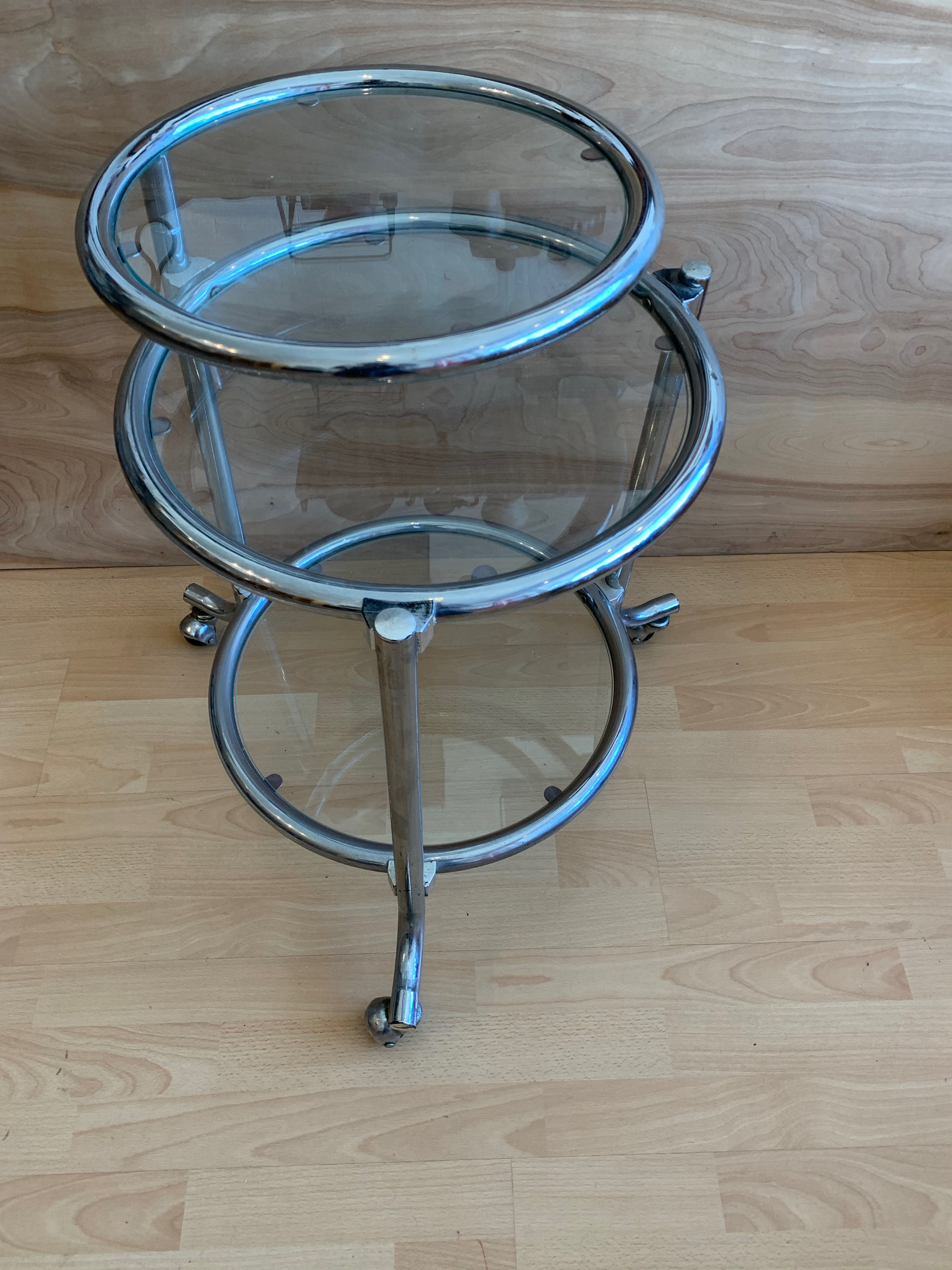 1960's Chrome / Glass Bar Cart