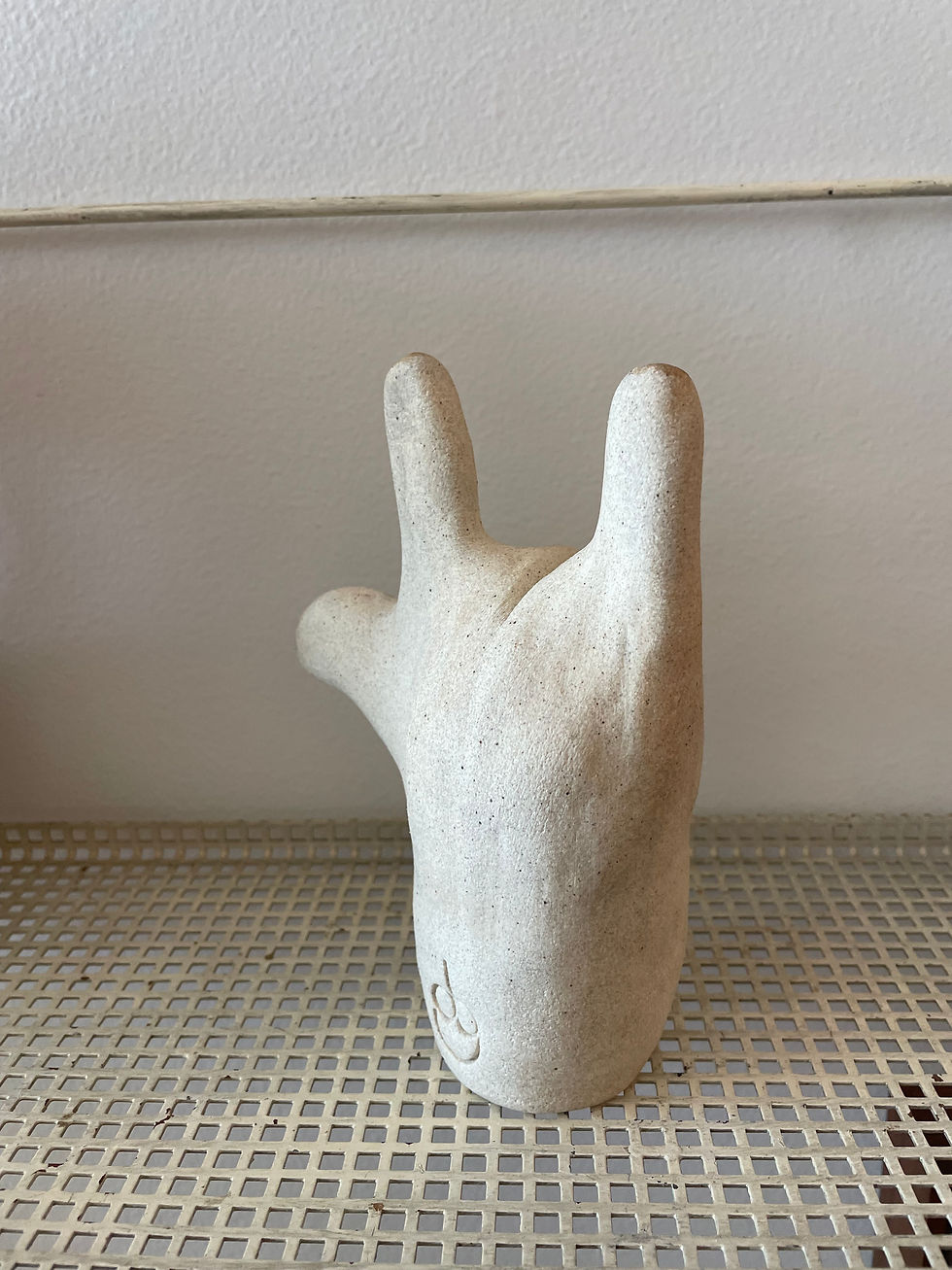 Thumbnail: Raw Ceramic  Love Sign by Dorien Garry