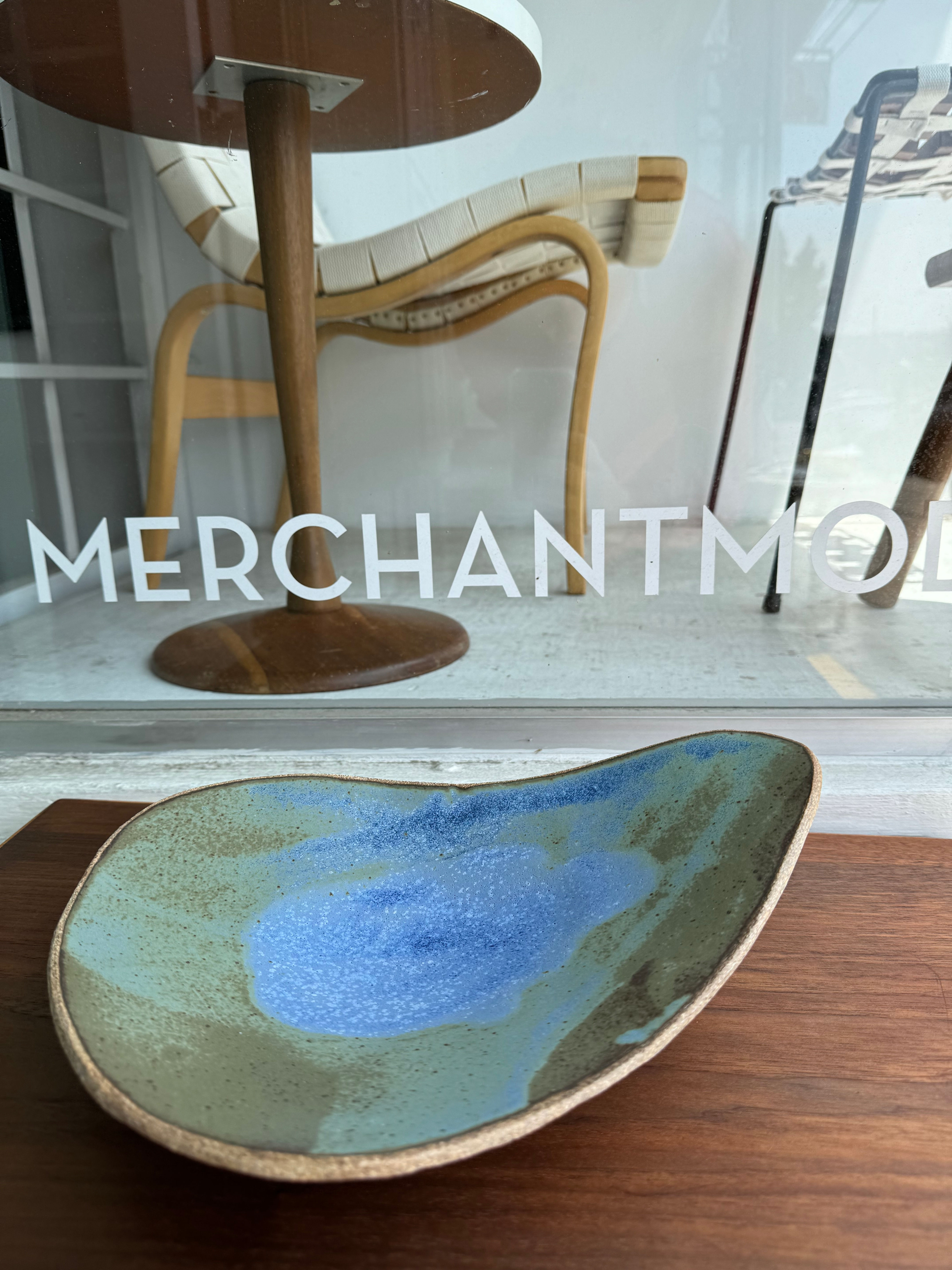 Blue Ceramic Slab Platter