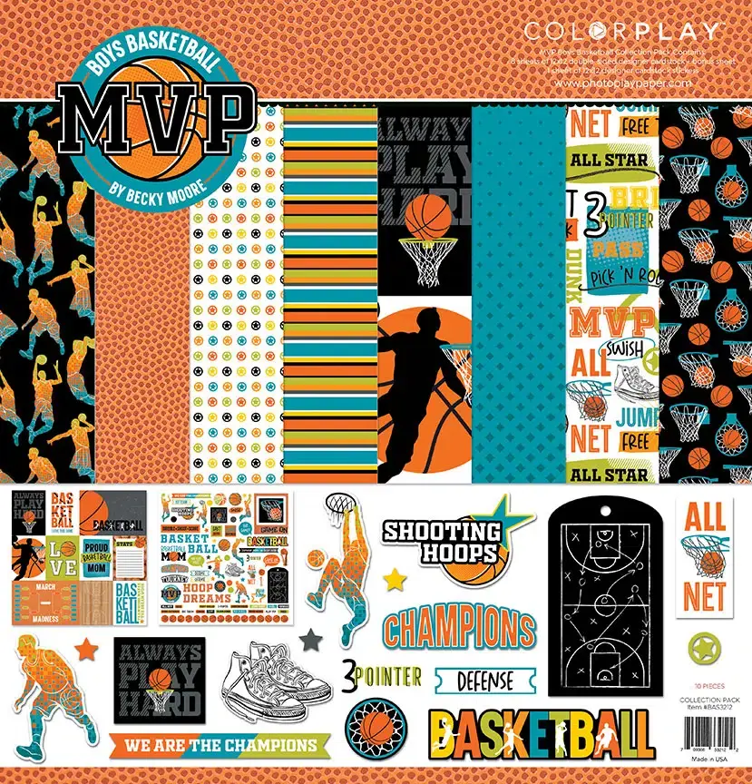 MVP Boys Basketball by Color Play Paper Pack