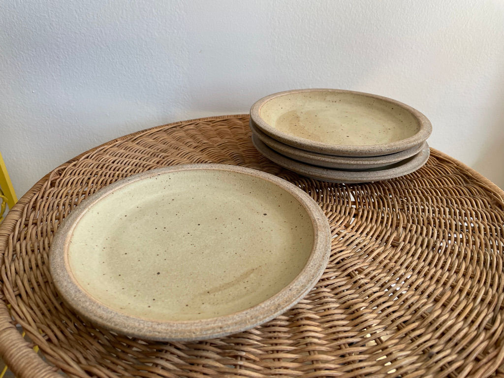 cream small side plates by Shoshi Watanabe