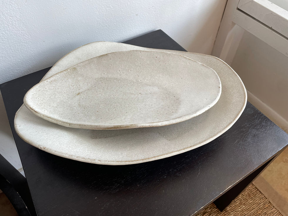 Thumbnail: Large White Neutral Ceramic Slab Plate