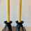 Thumbnail: pair of vintage japanese iron candlesticks