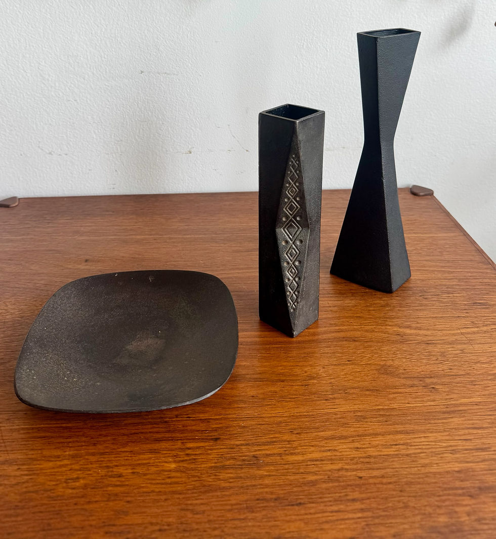 Thumbnail: 1960's Japanese Iron Vase with Pattern