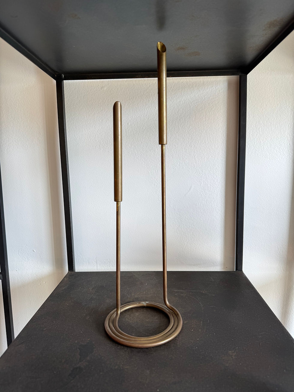 Thumbnail: 1940's Austrian Brass Spriral Double Candleholder