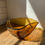 Thumbnail: Amber Handblown Vintage Fruit Bowl