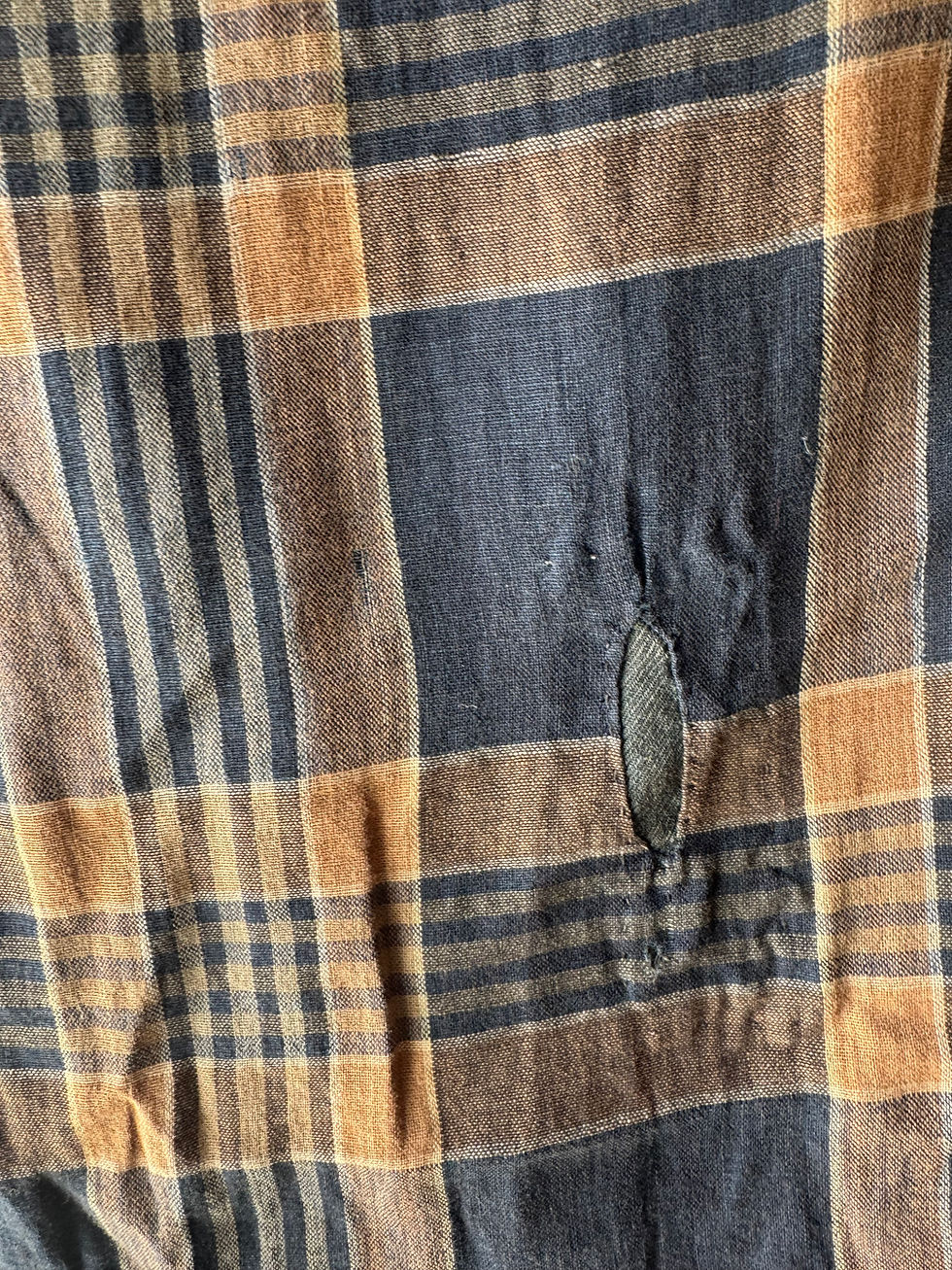 Thumbnail: 1950's X-Long Japanese Indigo/ Plaid Textile
