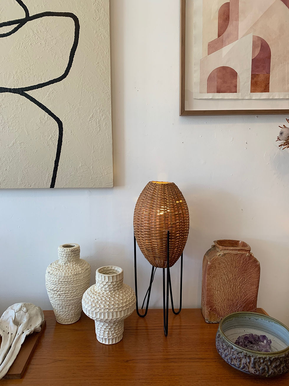 Thumbnail: 'Paul Mayan' Painted Black Iron Table Lamp.
