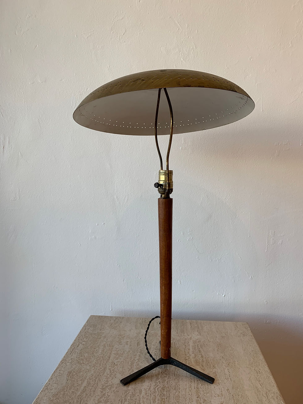Thumbnail: French Brass Disc Lamp