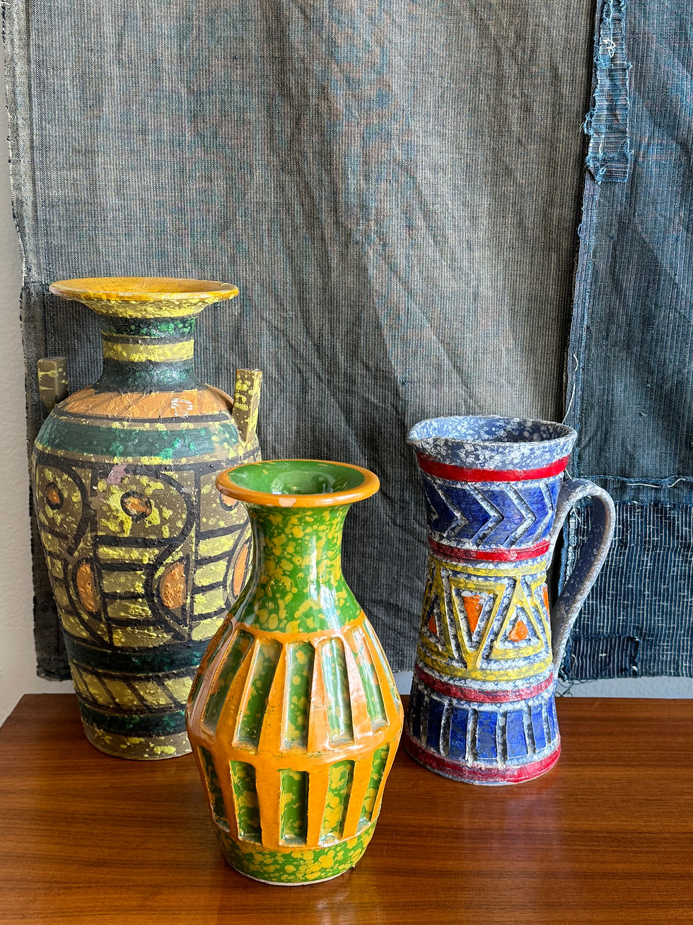 Thumbnail: Vintage Italian Green Ceramic Vase