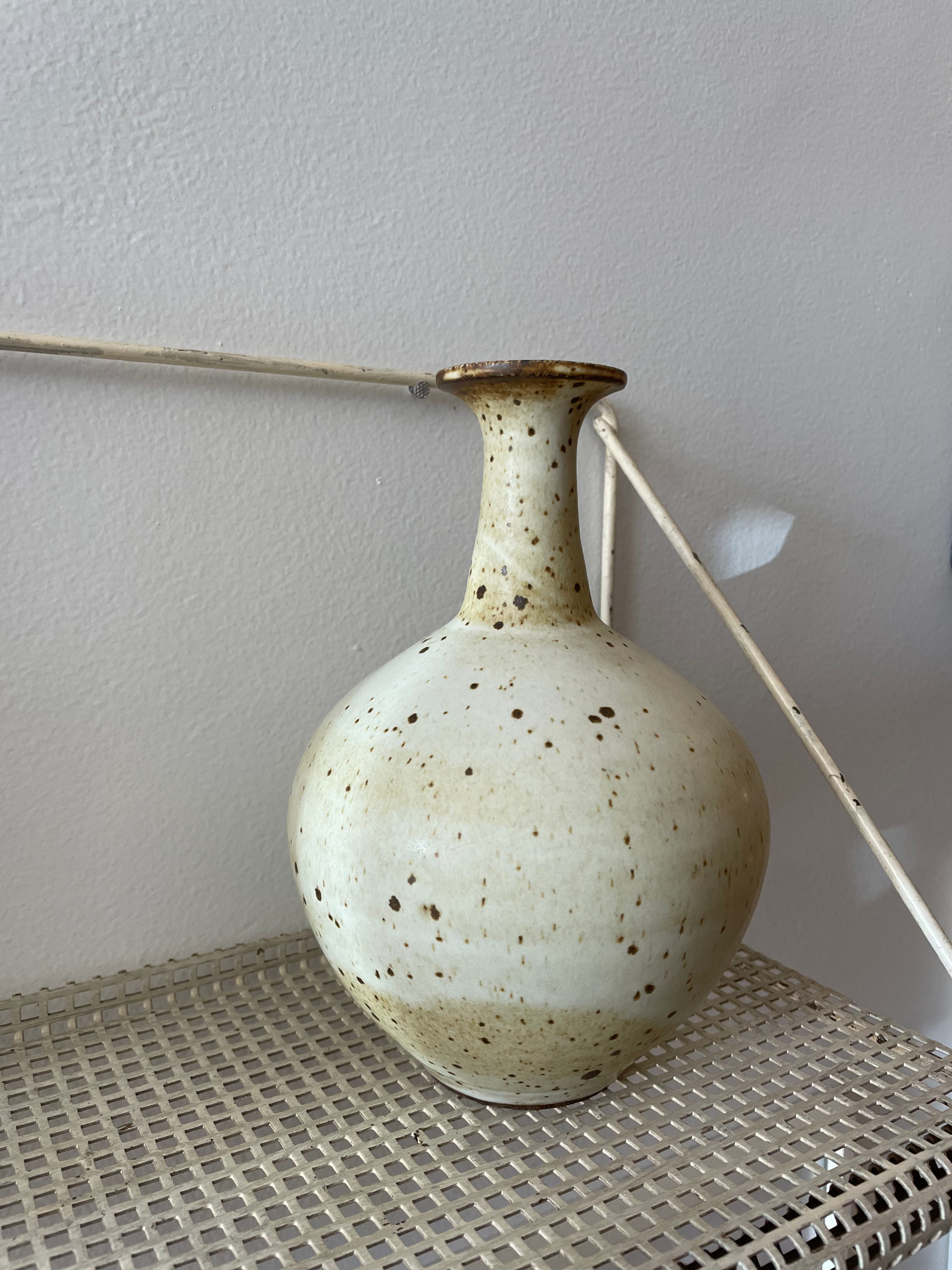 White Speckle Vase #14