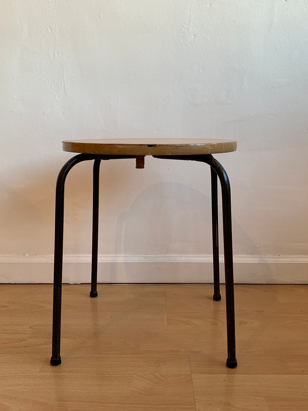 Thumbnail: Wooden Stool w/ Metal Legs
