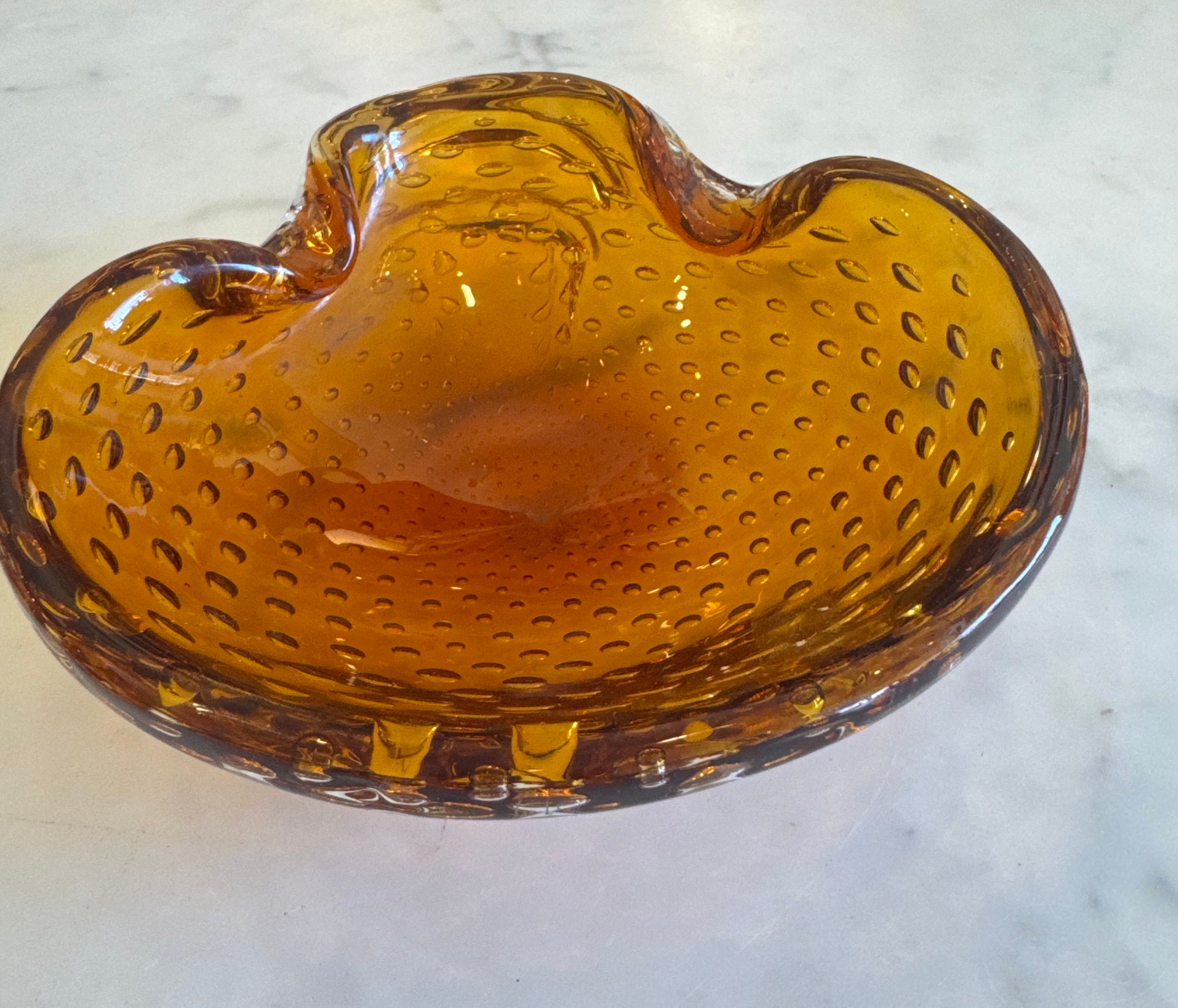 1970's Glass 'Amber' Ashtray
